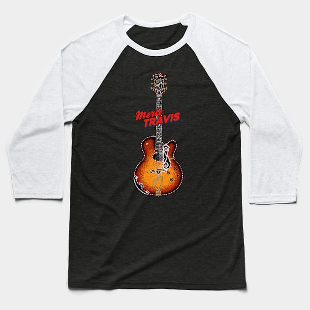 Merle Travis Guild Solomaster Electric Guitar Baseball T-Shirt by Daniel Cash Guitar